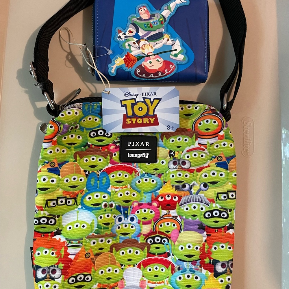 Loungefly Toy Story Alien Crossbody Bag - Green and Blue